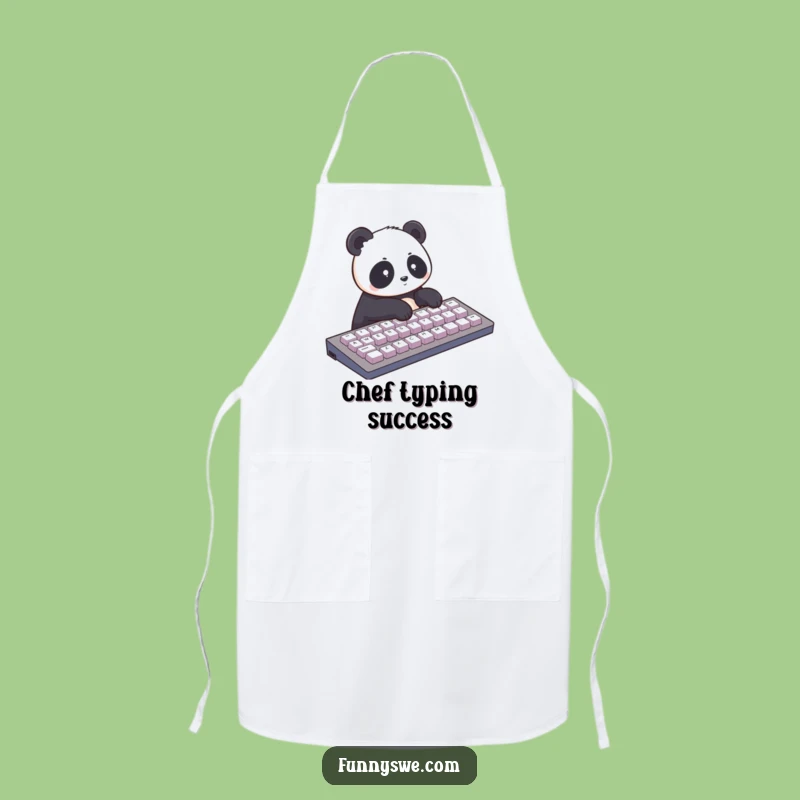 Funny Panda Typist Apron: Kitchen Productivity Fun - Hilarious Tech Gift!