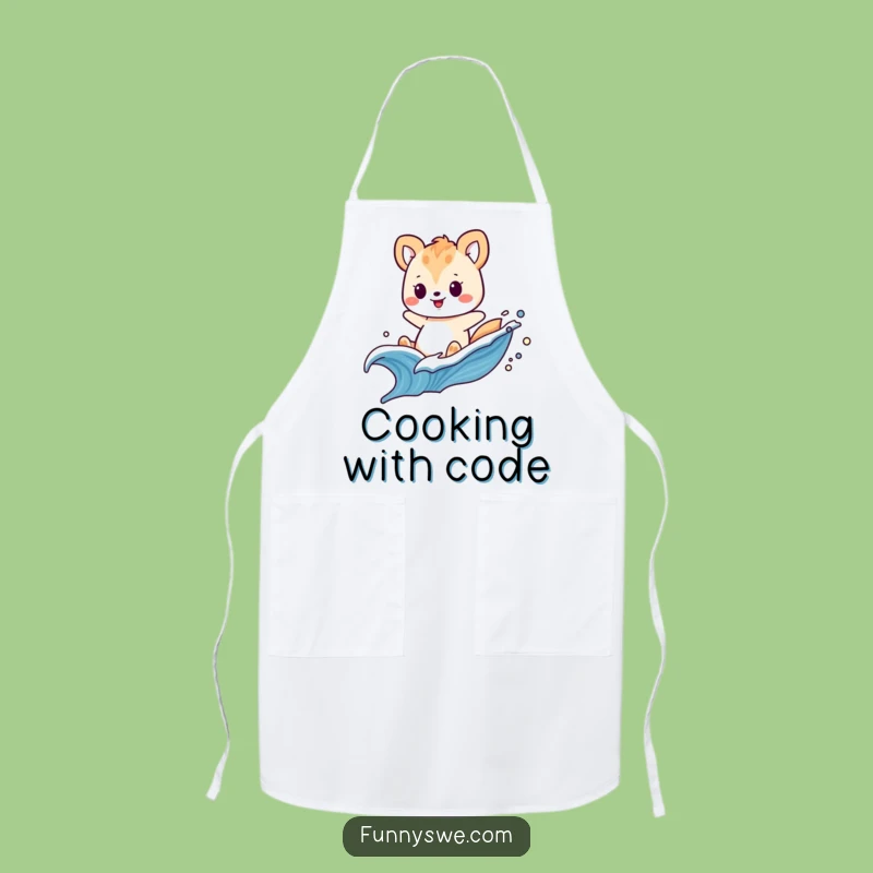 Funny Animal Code Wave Apron - Cook with Digital Flair