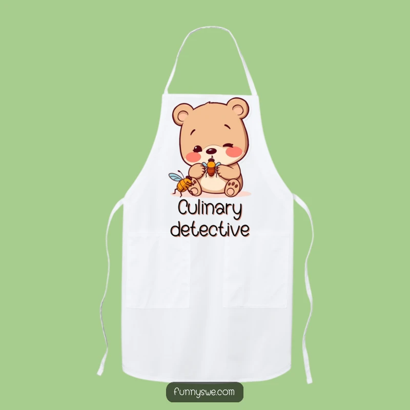 Funny Bear Bug Hunter Apron: Cook & Investigate, Playful Design, Kitchen Gift