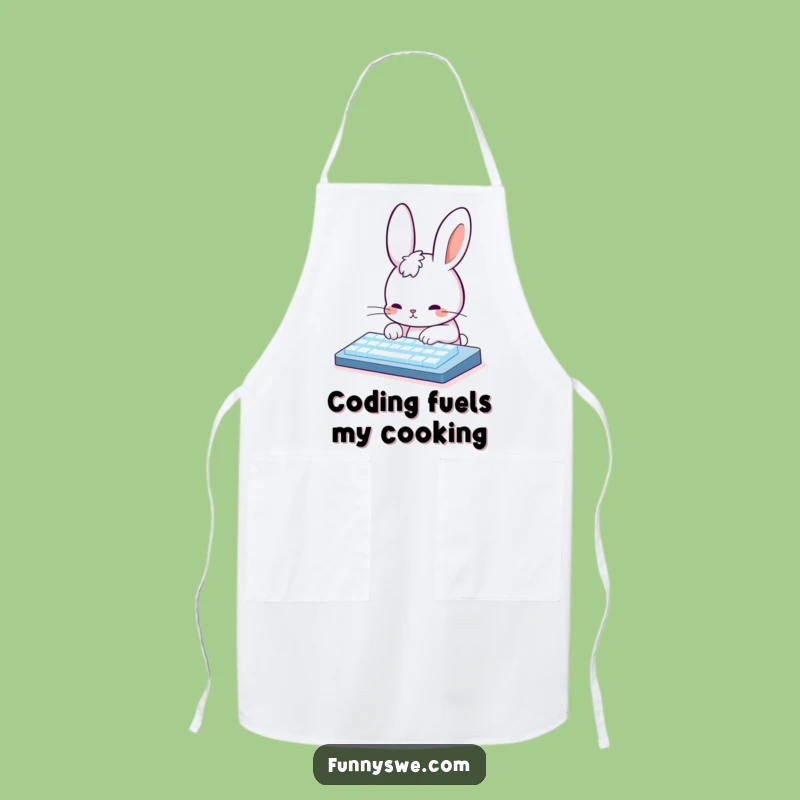 Funny Rabbit Chef Apron: Cute Rabbit Typing, A Hilarious Cooking Companion