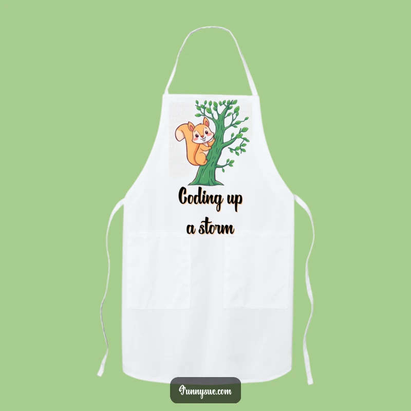 Funny Squirrel Binary Apron: Cook and Code with Zippy Style