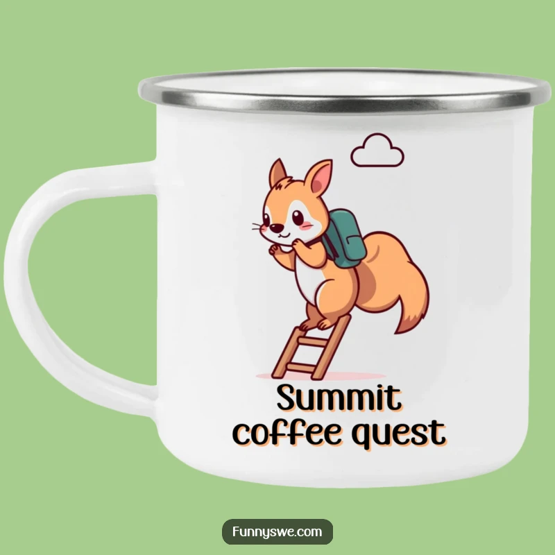 Adventure Funny Squirrel Camping Mug: Reach New Peaks with Tech Humor, Ideal Funny Gift