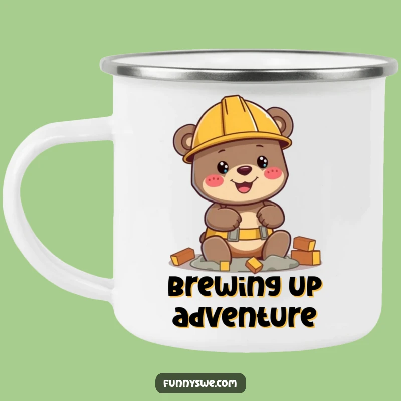 Funny Bear Builder Camping Mug: Outdoor Hard Hat Construction Gift