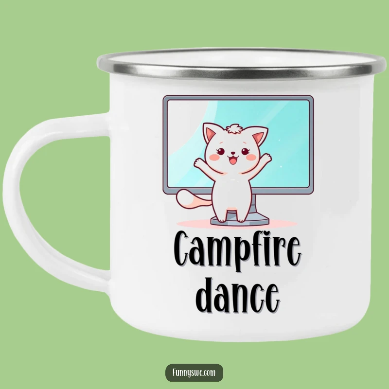Funny Kawaii Tech Dancer Camping Mug - Durable & Hilarious Outdoor Digital Gift