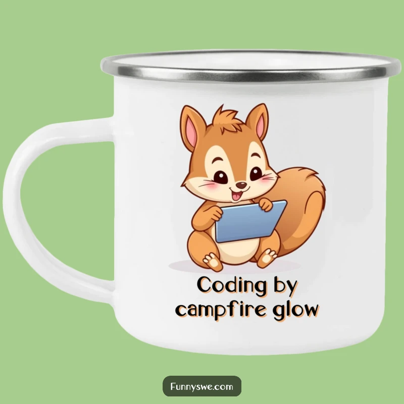 Funny Squirrel Web Designer Camping Mug: Techy Sips Under the Stars!