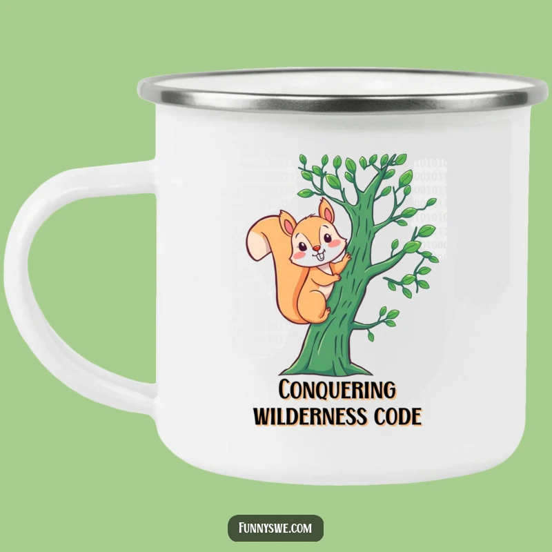 Funny Squirrel Binary Camping Mug: Trail Fuel for Coders