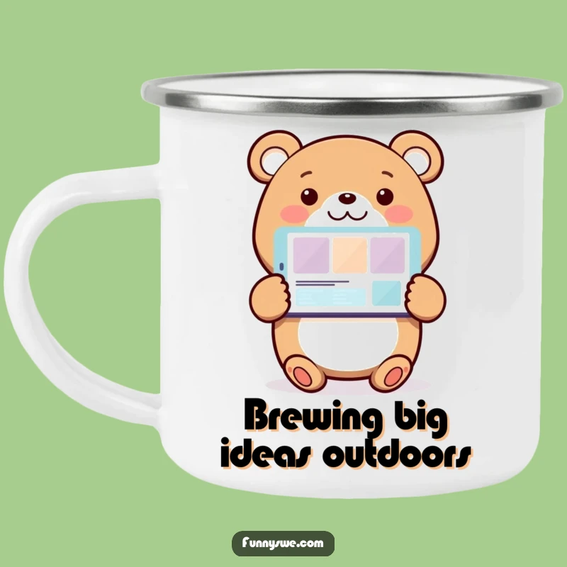 Funny Bear Web Designer Camping Mug: Adventure Fuel for Coders