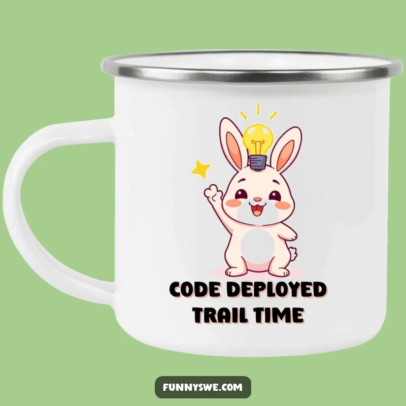 Funny Bunny Camper Mug: Celebrate Code Success Around the Campfire