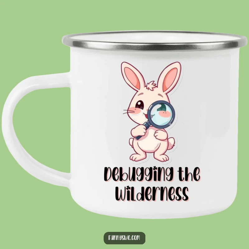 Funny Bunny Debugger Camping Mug: Hoppy Sips While Hunting Bugs!