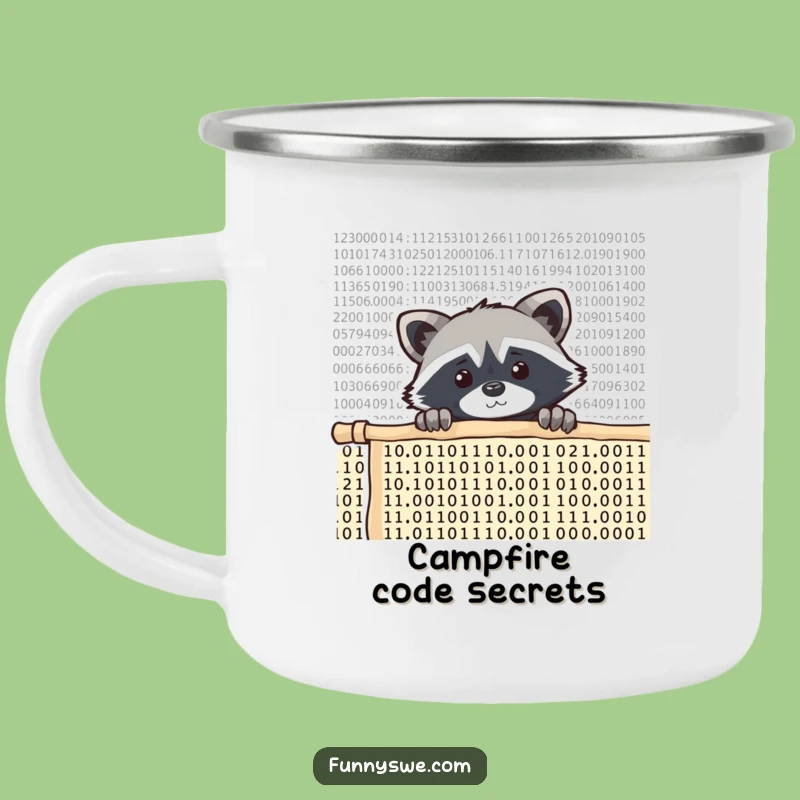 Funny Raccoon Coder Camping Mug - Curious Explorer Drinkware
