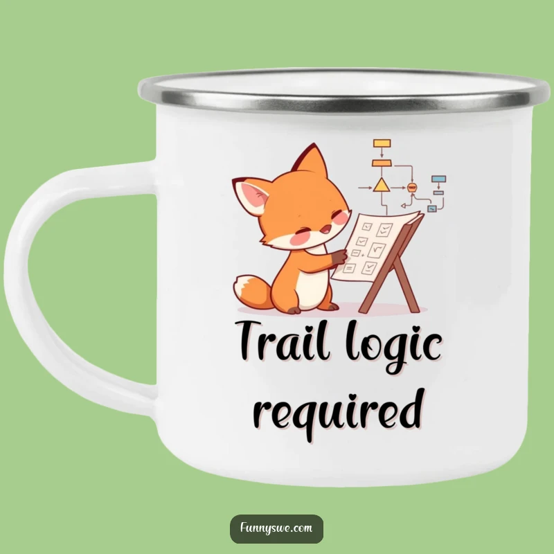 Funny Fox Flowchart Camping Mug: Hilarious Outdoor Thinker Gear