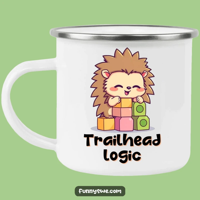 Funny Hedgehog Coder Camping Mug: Adventure Fuel with Tech Humor