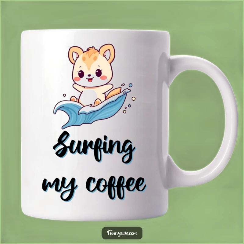 Funny Animal Code Wave Mug - Ride the Digital Surf Gift