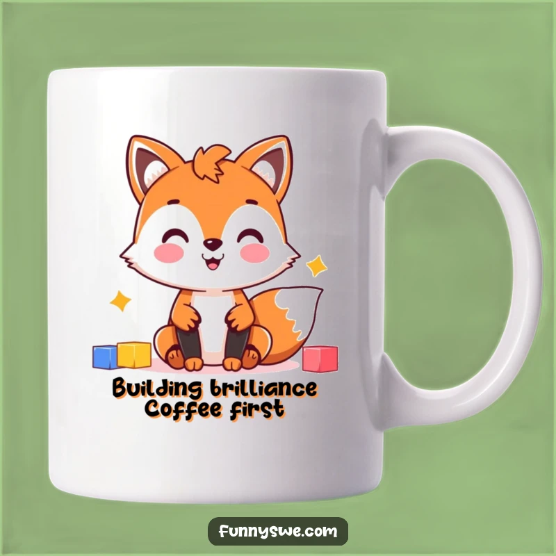Funny Fox Web Designer Mug: Cheerful Fox Builds Sites, Perfect Gift for Creators