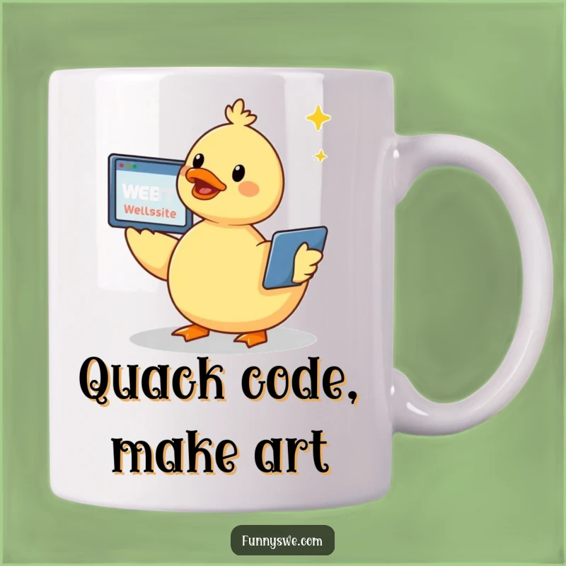 Funny Kawaii Duck Coding Mug - Hilarious Web Dev Gift for Chirpy Creators