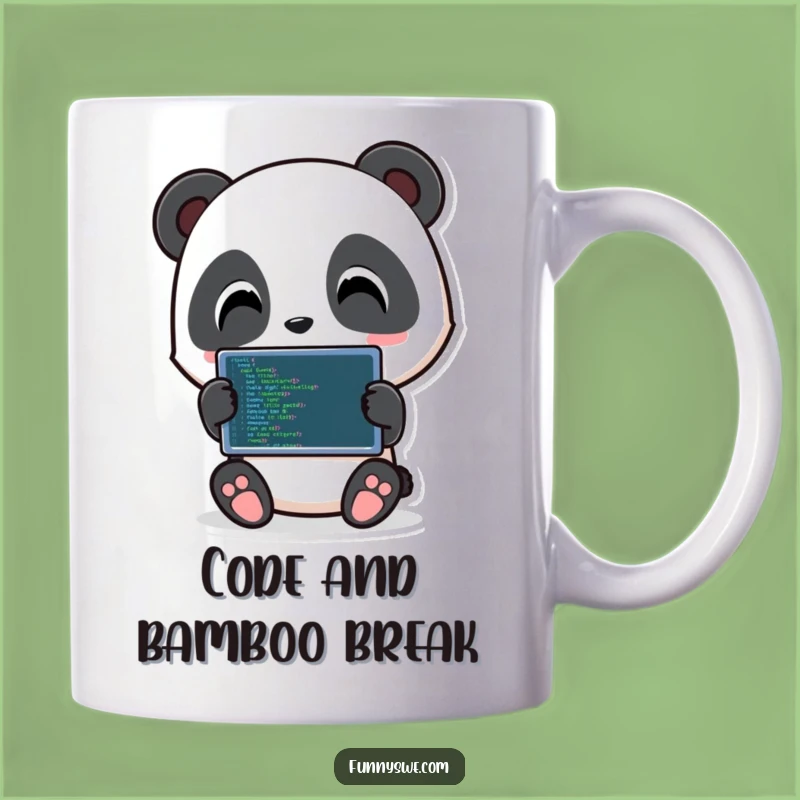 Funny Panda Coder Mug: Playful Panda Shows Code, Perfect Gift for Tech Lovers