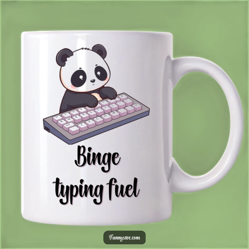 Funny Panda Typist Mug: Giant Keyboard Panda Power - Perfect Tech Gift!