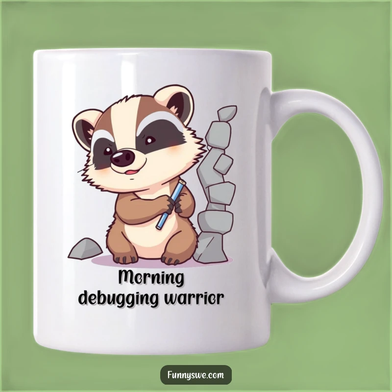 Funny Badger Code Fixer Mug: Hilarious Gift for Debuggers
