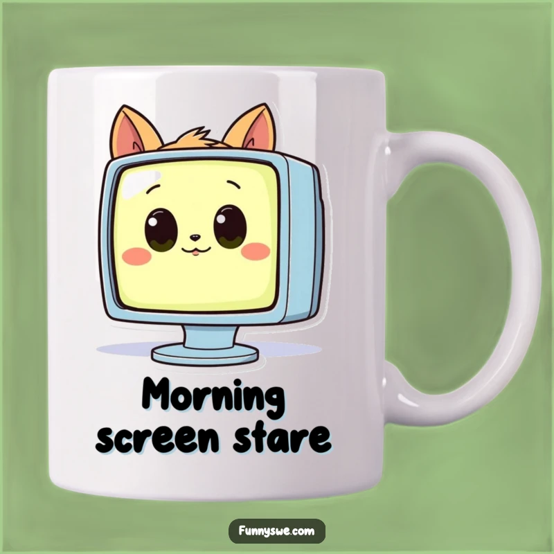 Funny Curious Animal Monitor Mug - Tech Intrigue Gift Idea