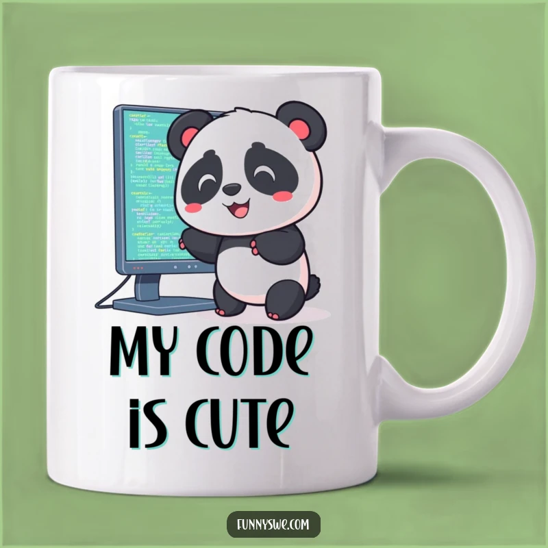 Funny Kawaii Panda Coding Mug: Playful Tech Gift for Programmers