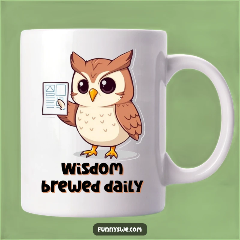 Funny Owl Website Blueprint Mug: Wise Gift for Designers