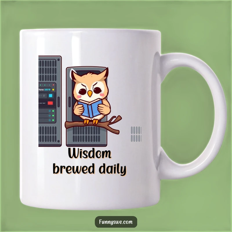 Funny Owl Server Mug: Kawaii Owl Tech Humor, Hilarious Gift for IT Pros