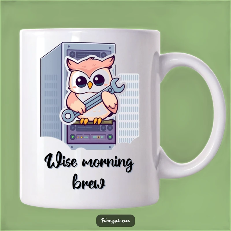Funny Owl Tech Mug: Humorous Gift for IT Pros & Geeks