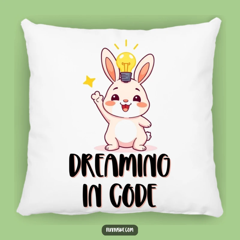 Funny Bunny Celebration Pillow: Cozy Comfort for Your Coding Success Story