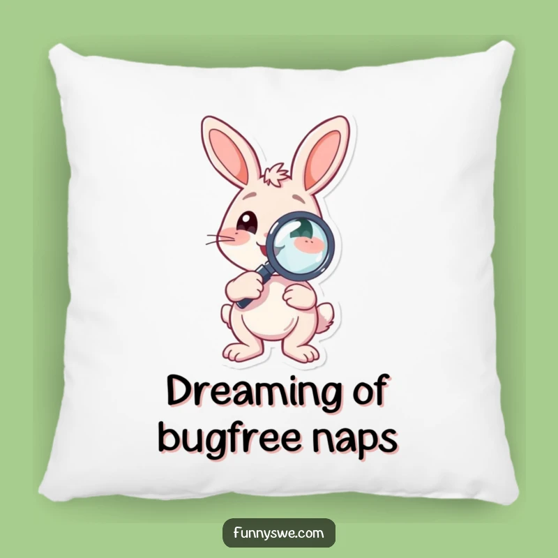 Funny Bunny Debugger Pillow: Snuggle Up with Persistence and Comfort!