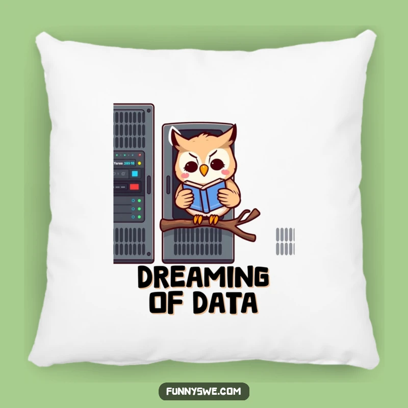 Funny Owl Server Pillow: Kawaii Owl Tech Humor, Comfy Accent for Smart Spaces
