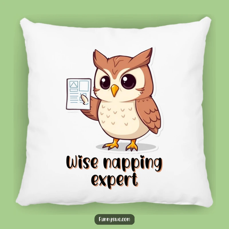 Funny Owl Website Blueprint Pillow: Comfy Support for Designers