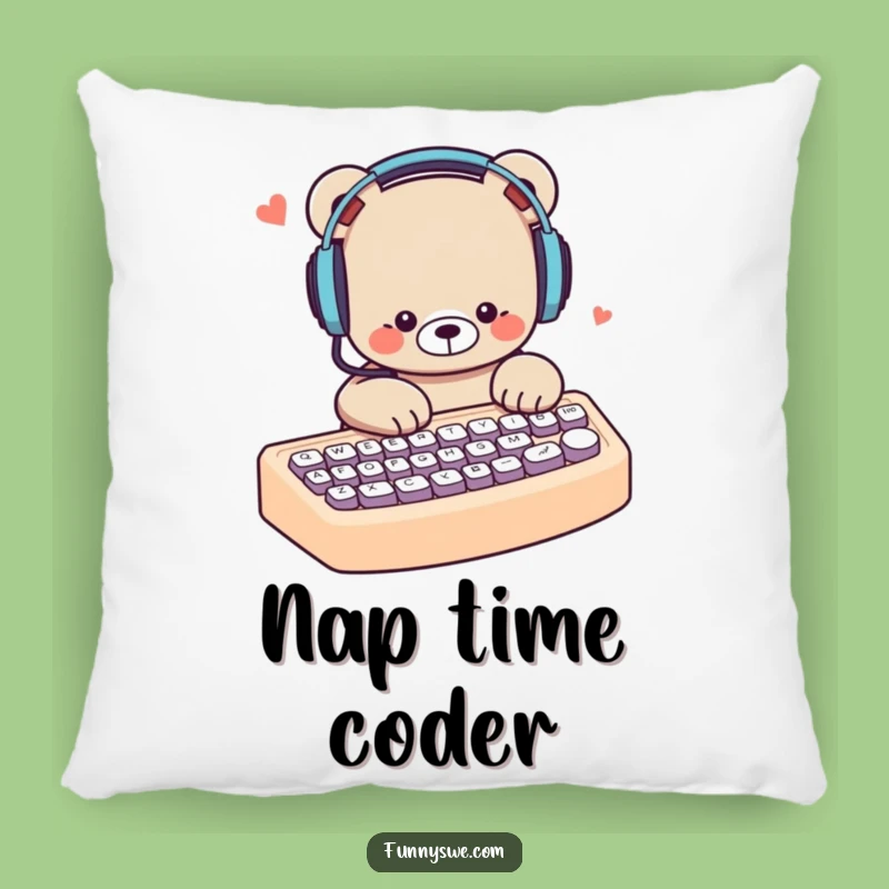 Funny Bear Typing Pillow: Cozy Humor for Your Gaming Setup