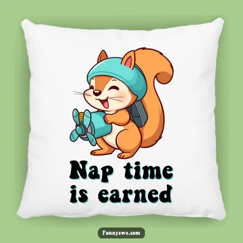 Funny Squirrel File Uploader Pillow - Busy Comfort Cushion