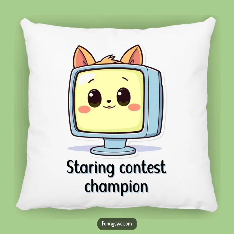 Funny Curious Animal Monitor Pillow - Cozy & Intriguing Decor