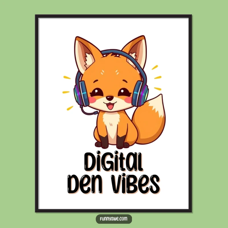 Funny Fox Coder Digital Art: Vibrant Code Print - Hilarious Tech Gift!