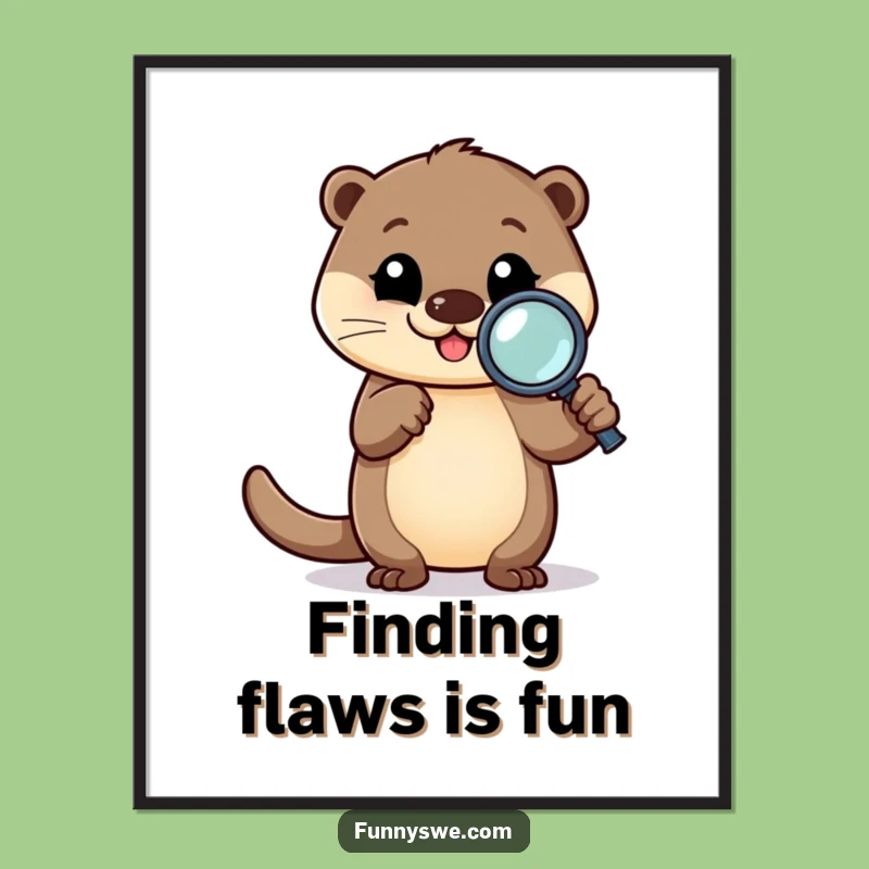 Funny Otter Debugging Art Print: Happy Otter for Your Coding Space
