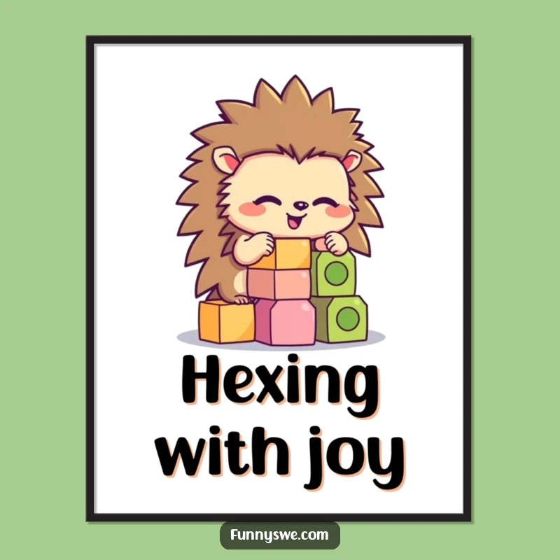 Funny Hedgehog Coder Digital Art: Hilarious Instant Download Art