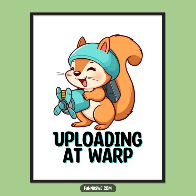 Funny Squirrel Uploader Digital Art - Busy Efficiency Wall Decor