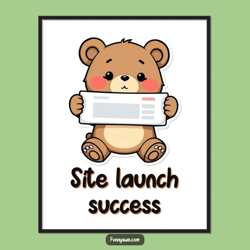 Funny Bear Web Designer Digital Art - Proud Coder Wall Decor