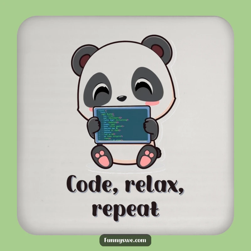 Funny Panda Code Coaster: Protect Surfaces with Cuddly Charm