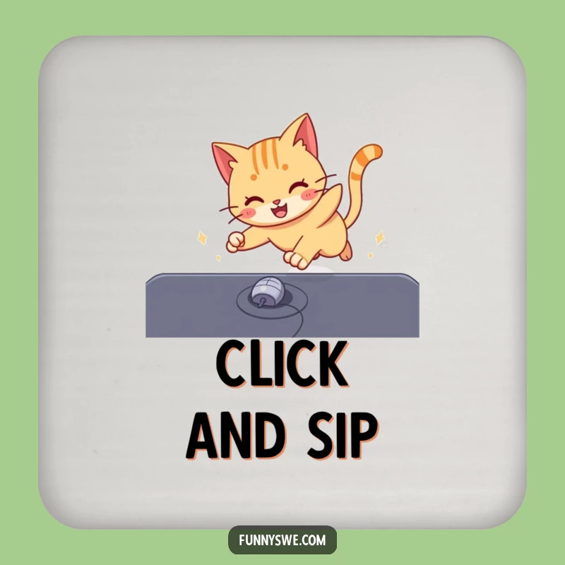 Funny Cat Cursor Coaster: Humorous Protection for Your Surfaces
