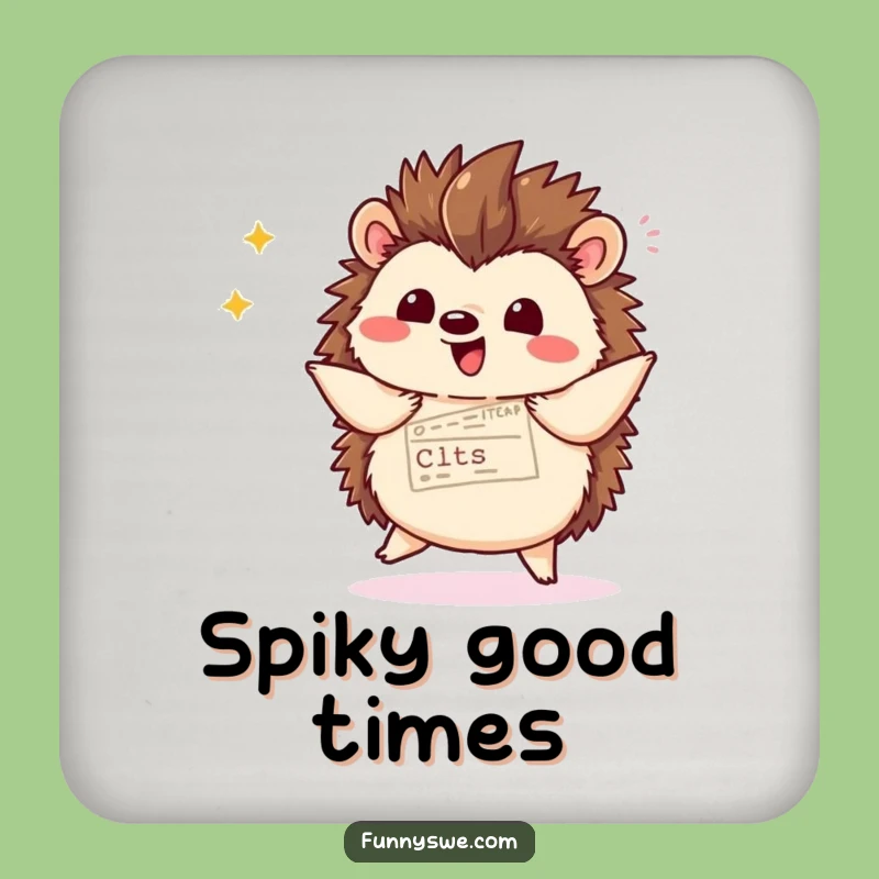 Funny Kawaii Hedgehog Coaster Set - Witty Protection for Your Surfaces