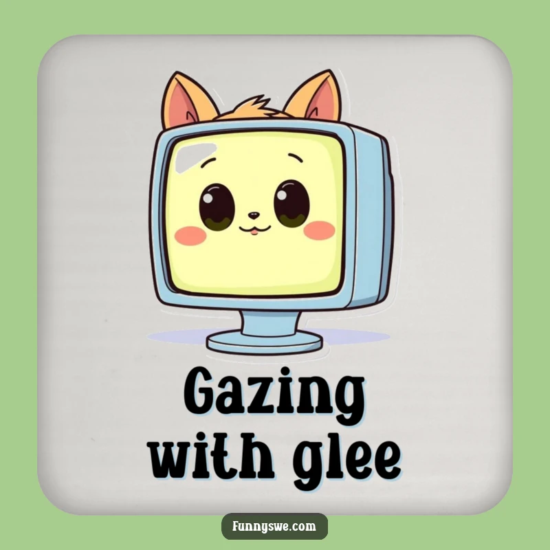 Funny Curious Animal Monitor Coaster - Protect Surfaces with Intrigue