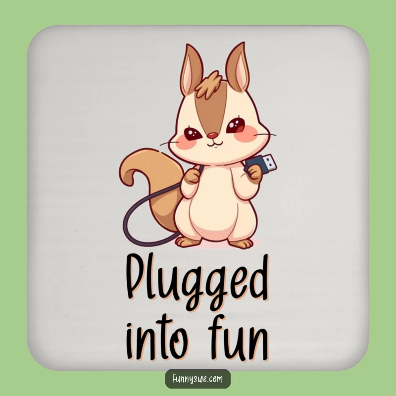 Funny Squirrel USB Coasters: Kawaii Tech Humor, Protect Surfaces with Funny Style