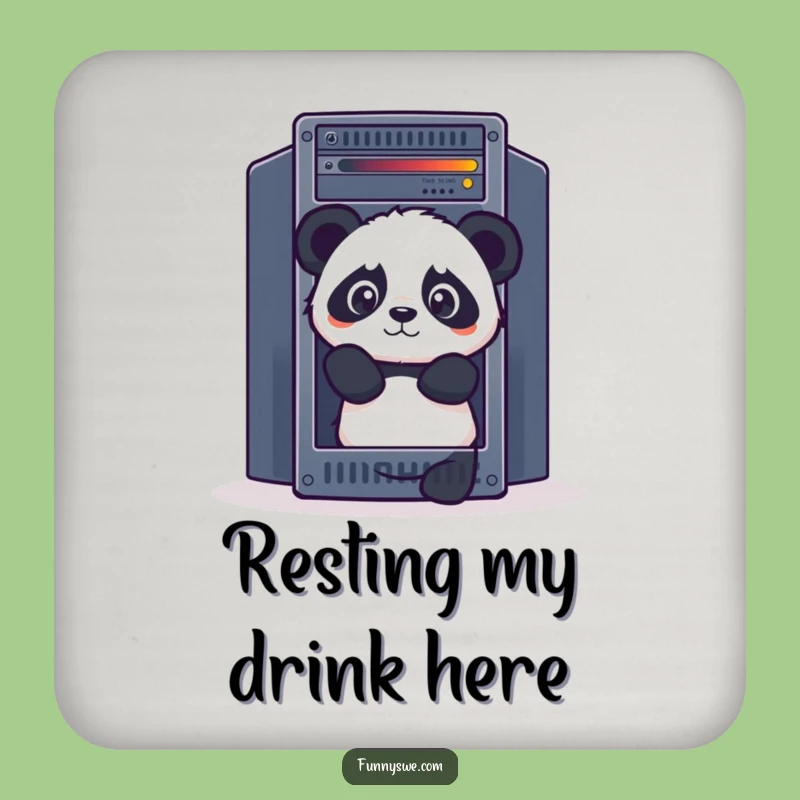 Funny Panda Coaster - Protect Surfaces with Server Rack Style