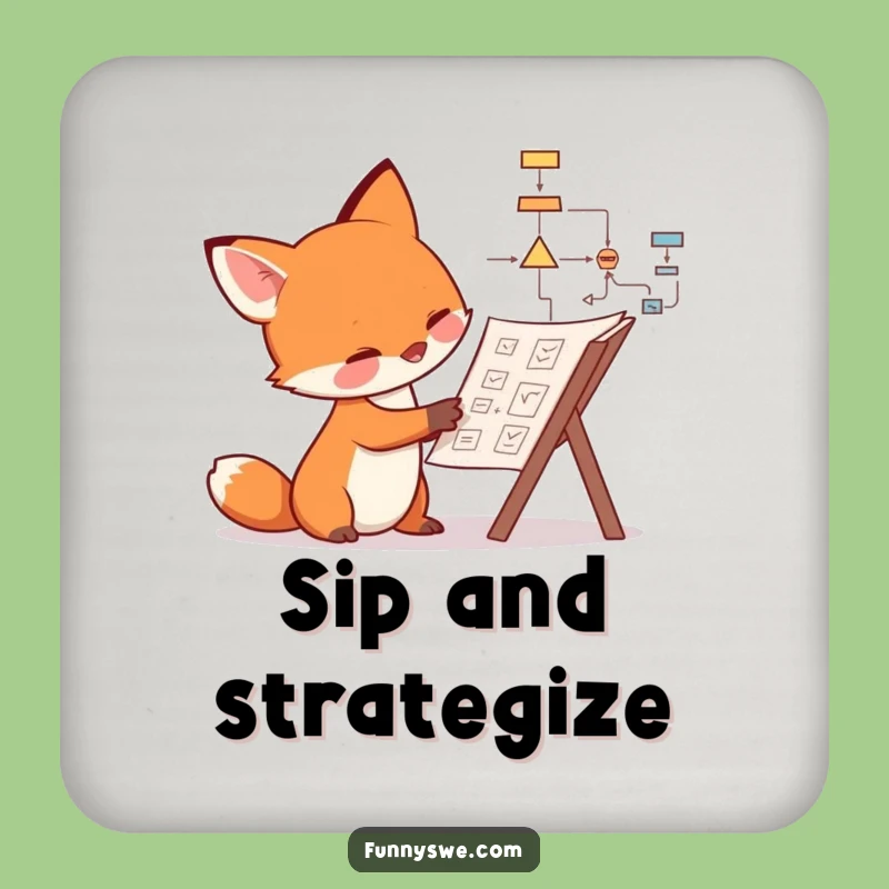 Funny Fox Flowchart Drink Coaster: Hilarious Protection for Surfaces