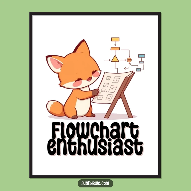 Funny Fox Flowchart Poster: Hilarious Art for Strategic Spaces