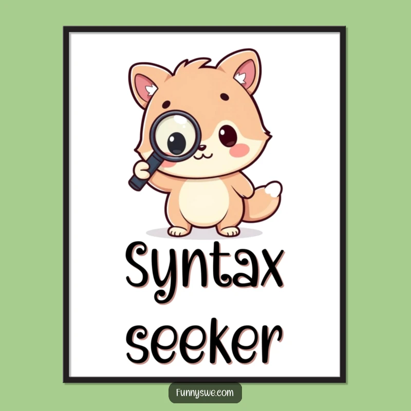 Funny Kawaii Coder Poster - Hilarious Tech Wall Art & Gift for Developers