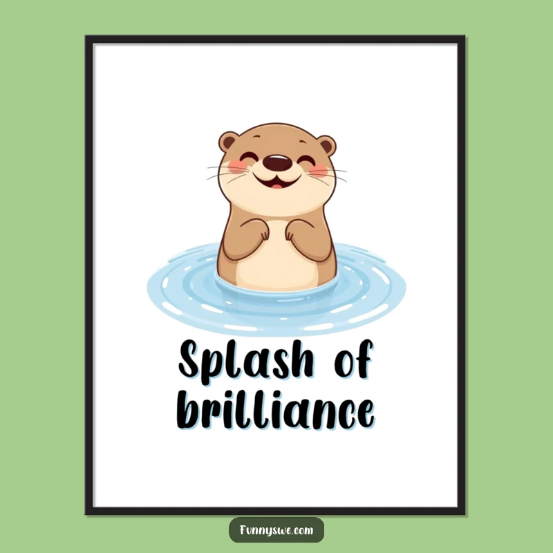 Funny Otter Web Design Poster: Hilarious Art for Tech Spaces
