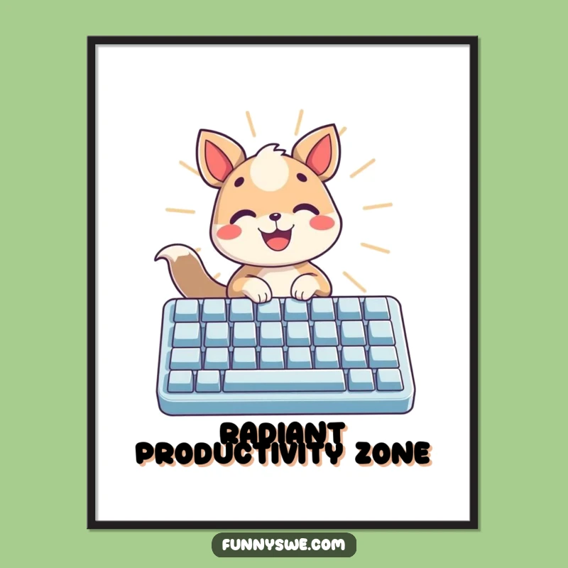 Funny Radiant Keyboard Animal Poster - Inspire Your Space